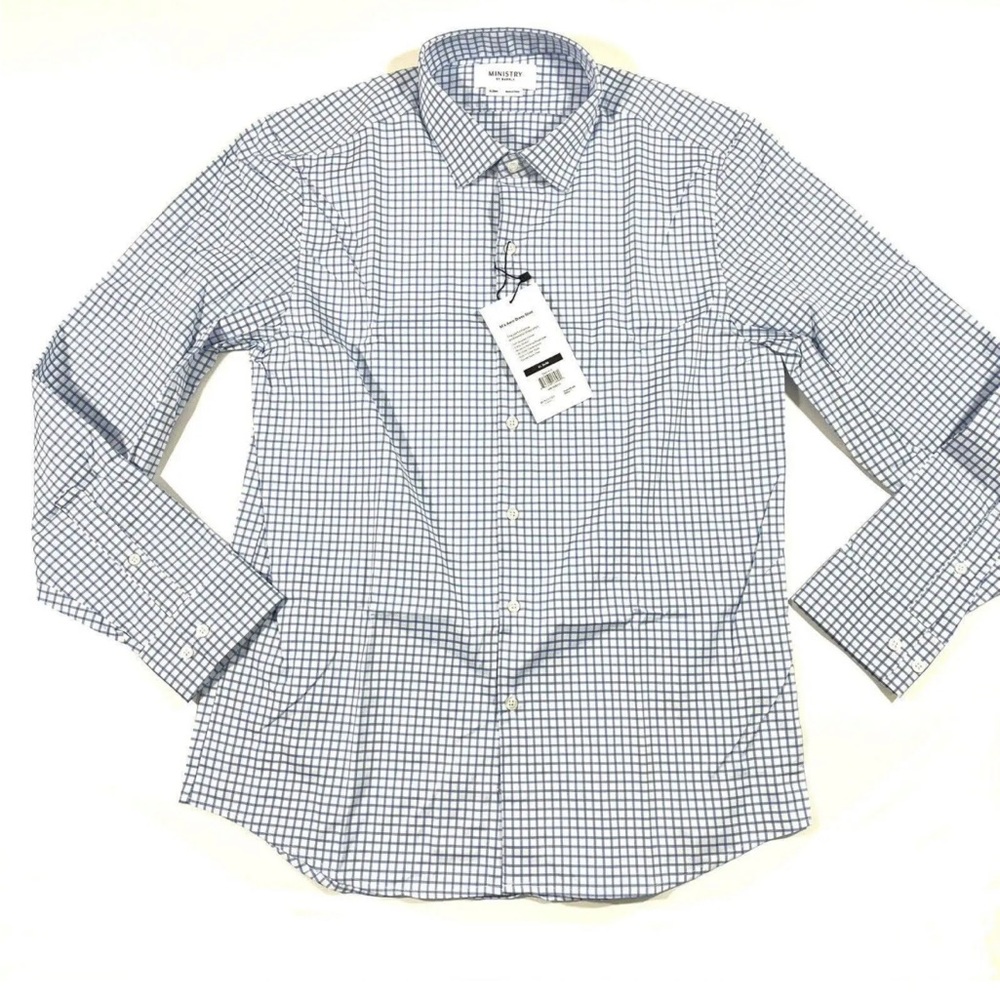 Ministry of Supply Men’s Aero Stretch XL Slim Blue and White Check Pattern NWT!